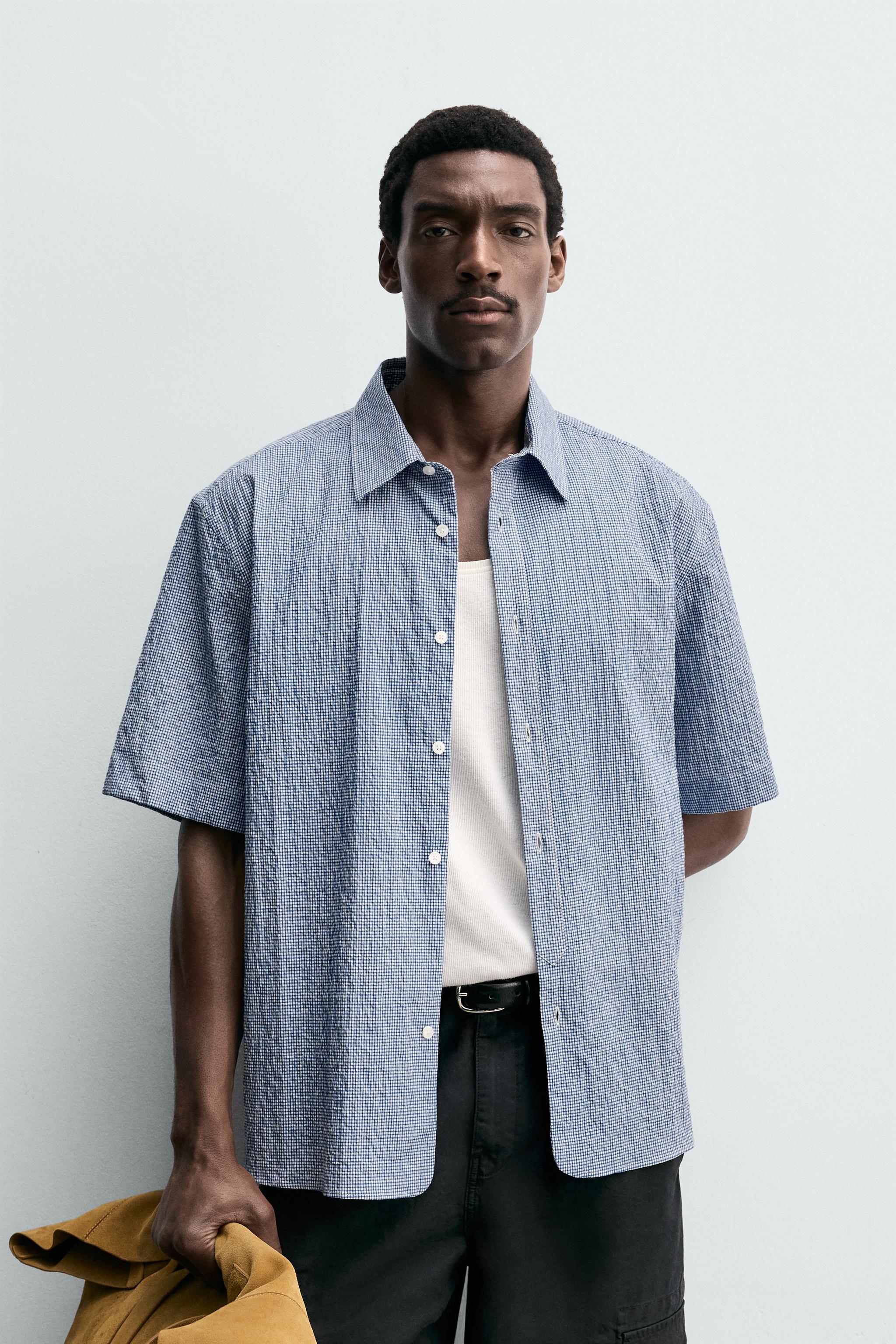 REGULAR FIT TEXTURED PLAID SHIRT