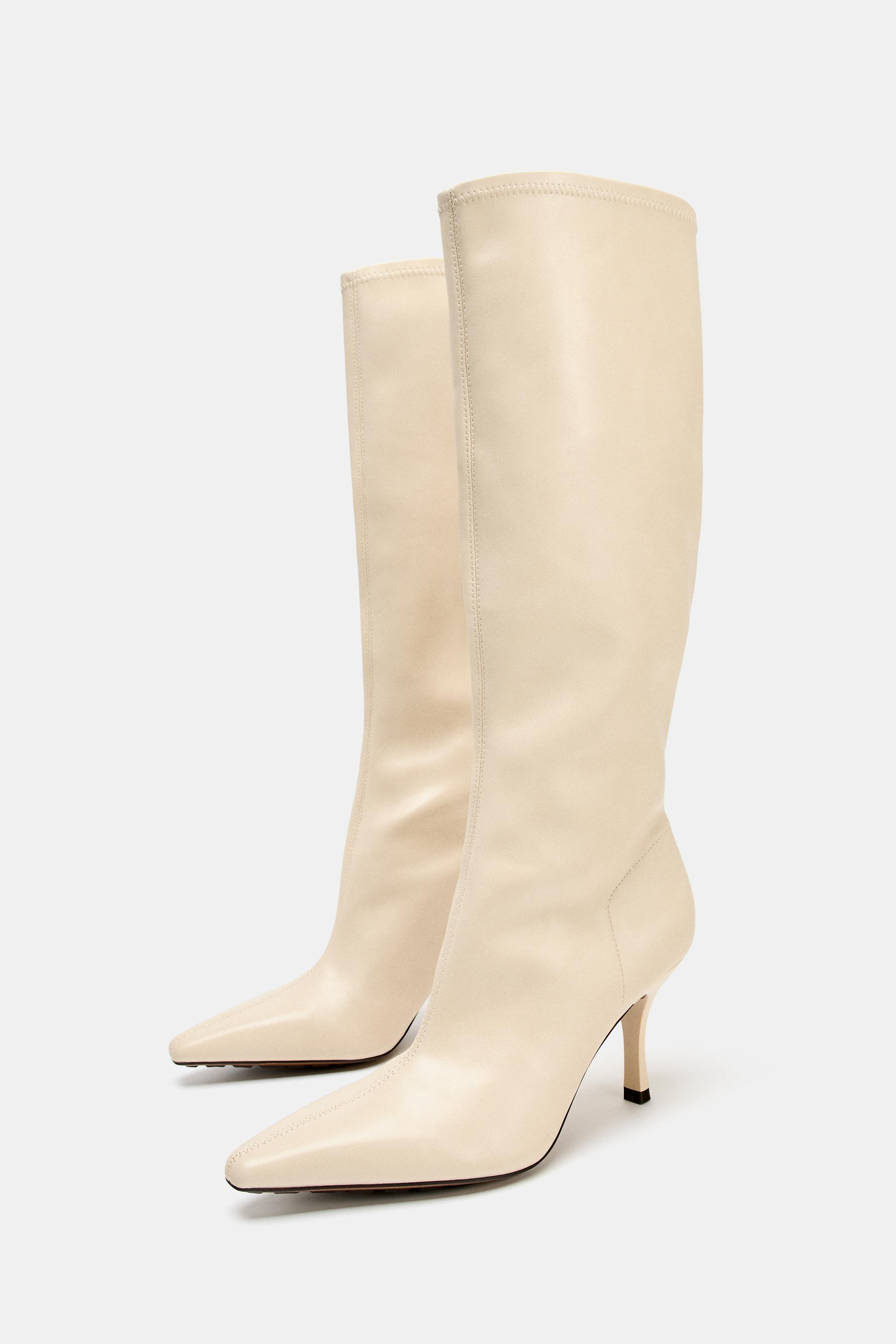 HEELED BOOTS White ZARA United States