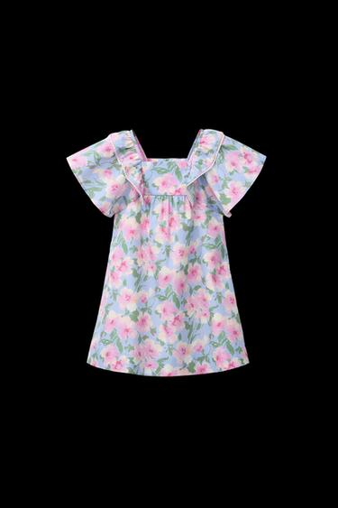 KLEID MIT BLUMENMUSTER - Hellblau von Zara - Bild 0