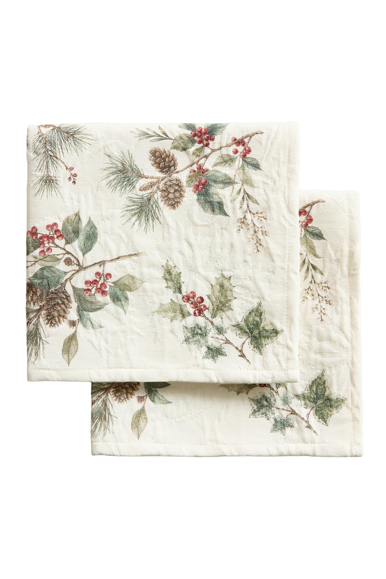 JACQUARD CHRISTMAS NAPKIN PACK (PACK OF 2)