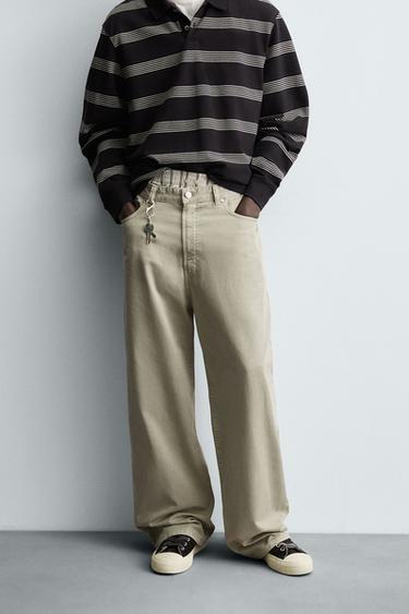 BAGGY FIT JEANS - Khaki by Zara
