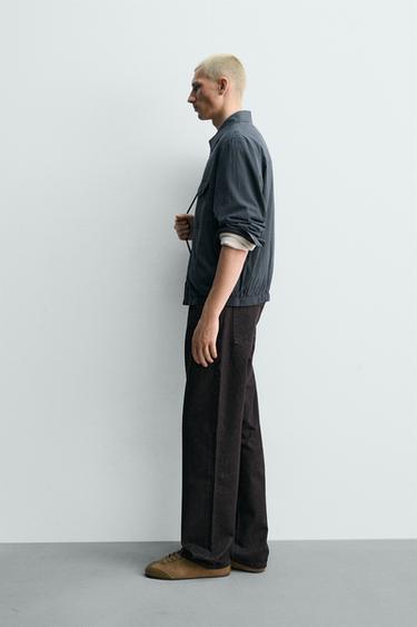 REGULAR FIT FLUID OVERSHIRT - Dark navy by Zara - Image 3