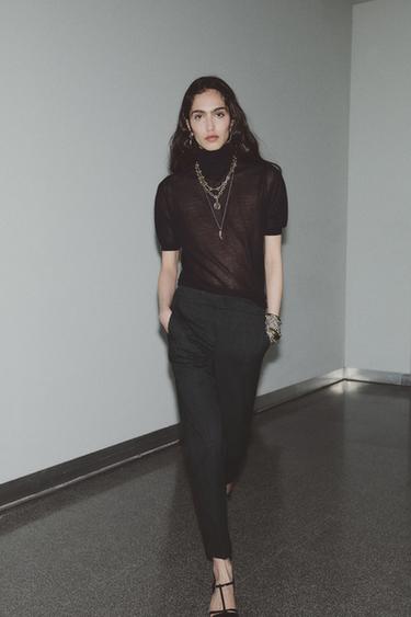 SOFT CROPPED TROUSERS - Anthracite grey by Zara