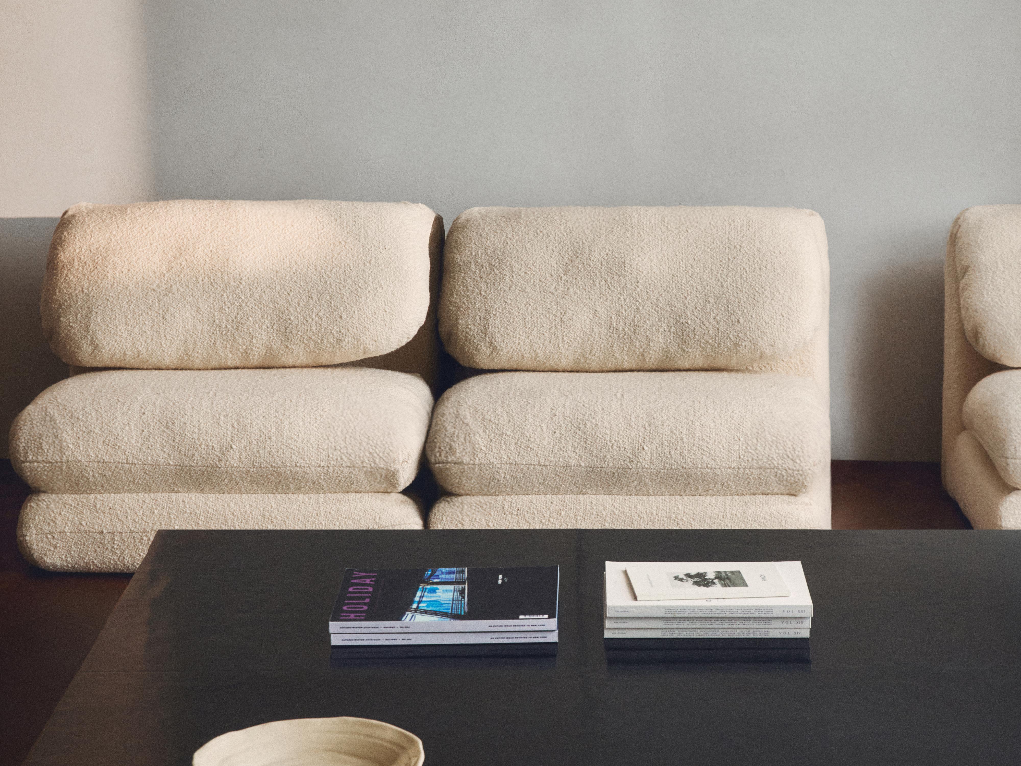 BOUCLÉ FOLDING ARMCHAIR — Ecru