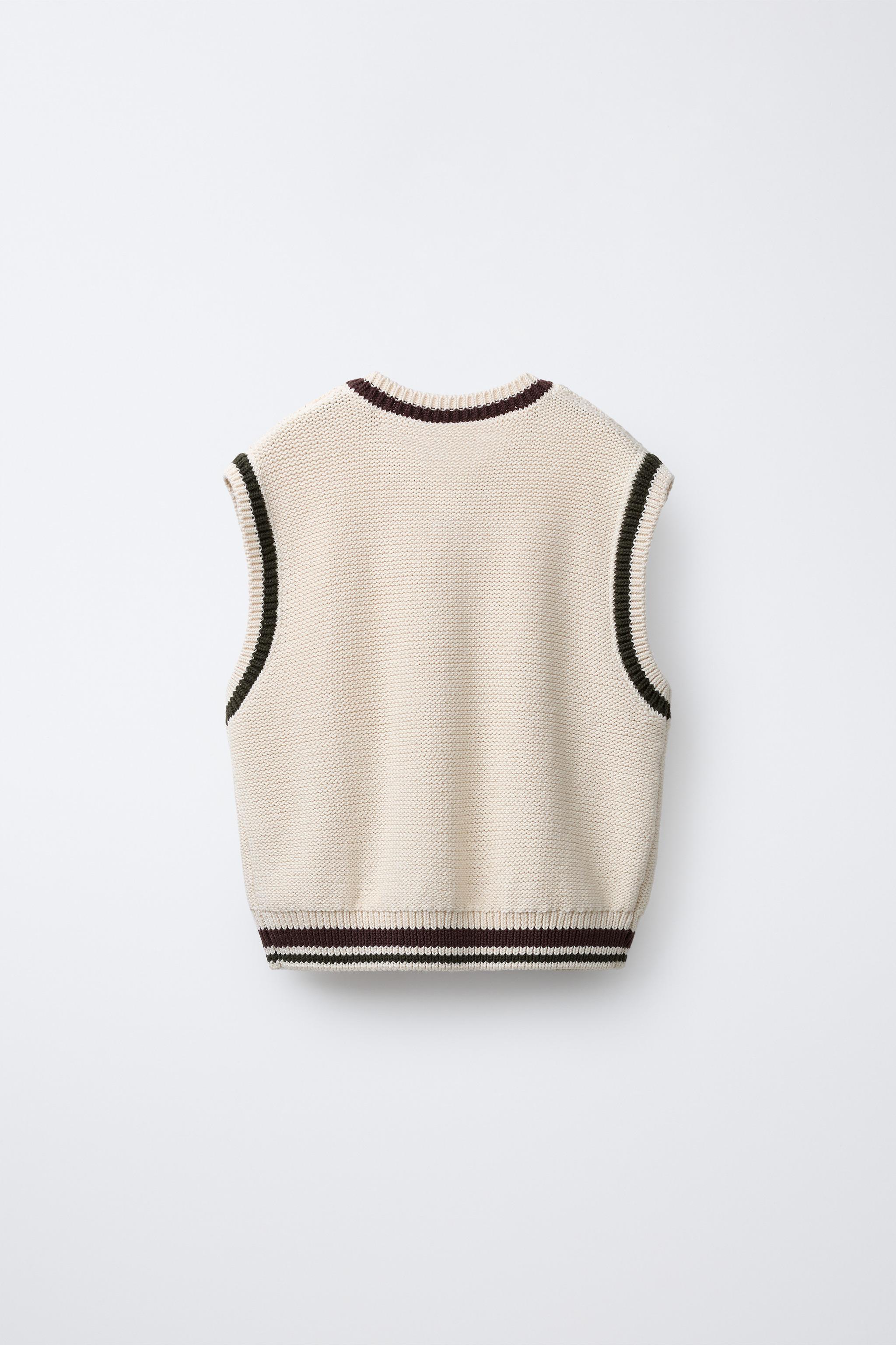 CABLE-KNIT VEST Ecru ZARA India