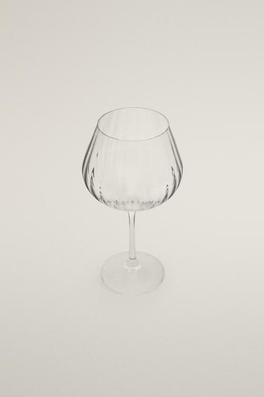 VERRE À VIN EFFET VAGUES BOHEMIA CRYSTAL - Transparent de Zara - Image 1