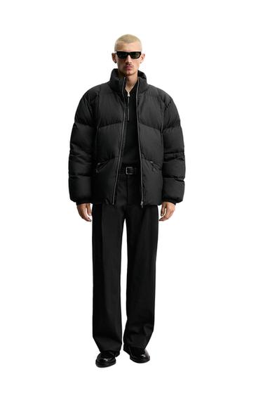 100% FEATHER DOWN PUFFER JACKET - Black by Zara