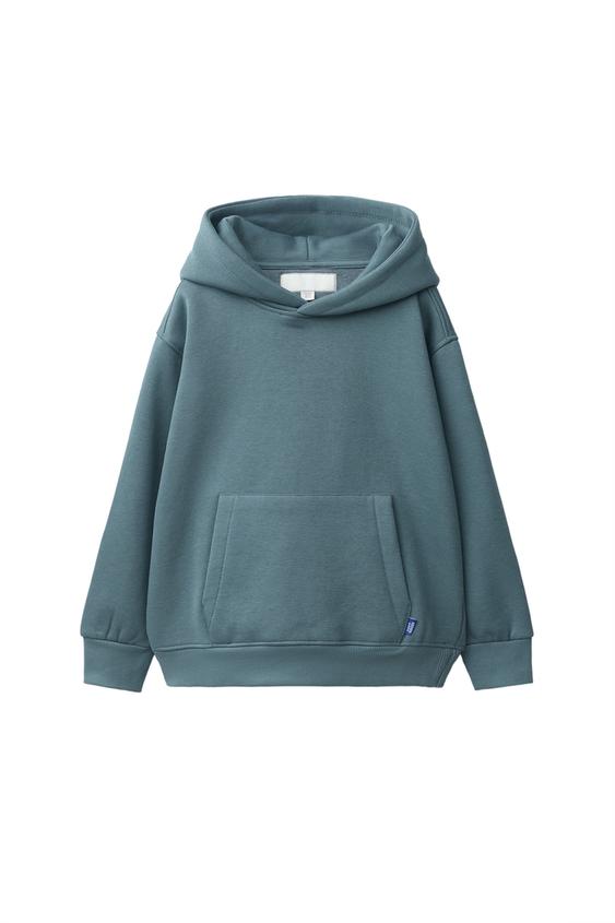 Zara 素色連帽運動衫 - 鴨藍色 - 圖片 0