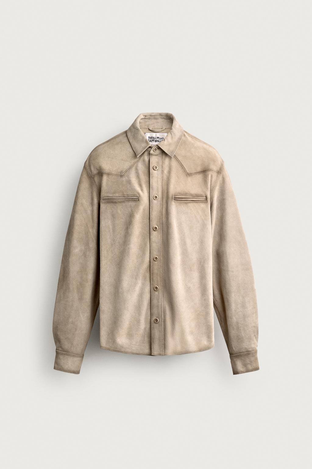 REGULAR FIT SUEDE LEATHER OVERSHIRT