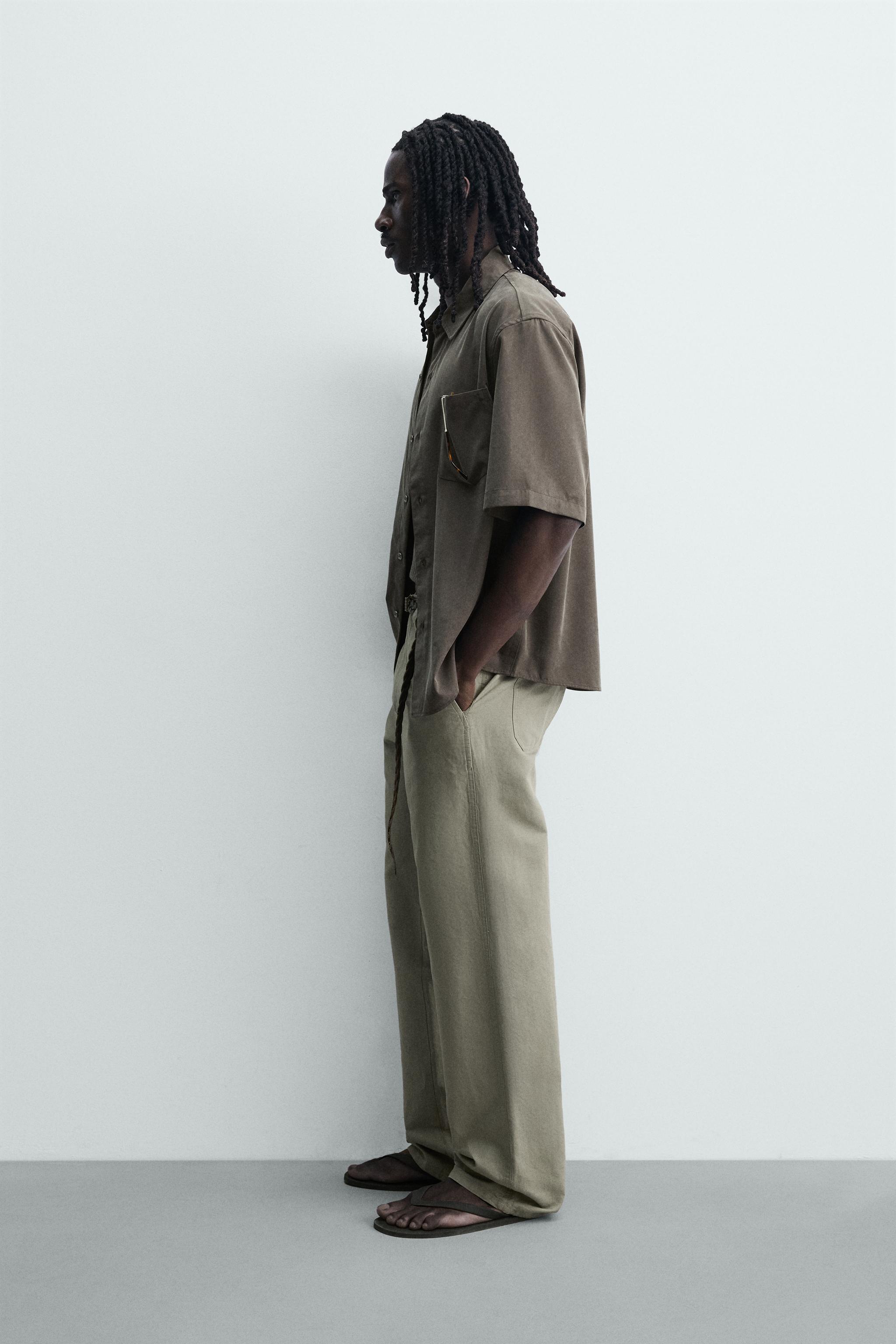 Zara RELAXED FIT DÖKÜMLÜ GÖMLEK görsel 4