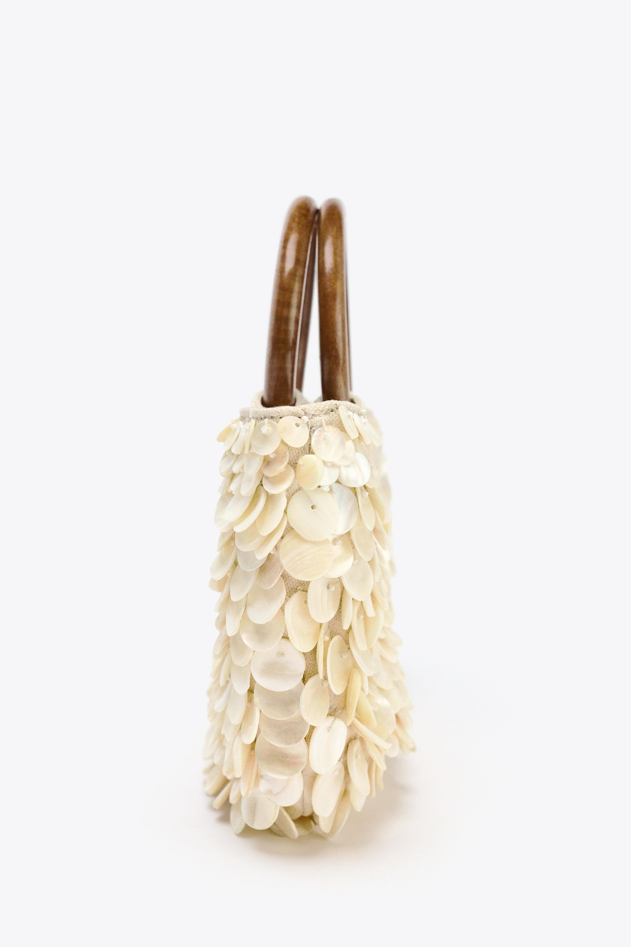 FAUX MOTHER-OF-PEARL APPLIQUÉ BAG
