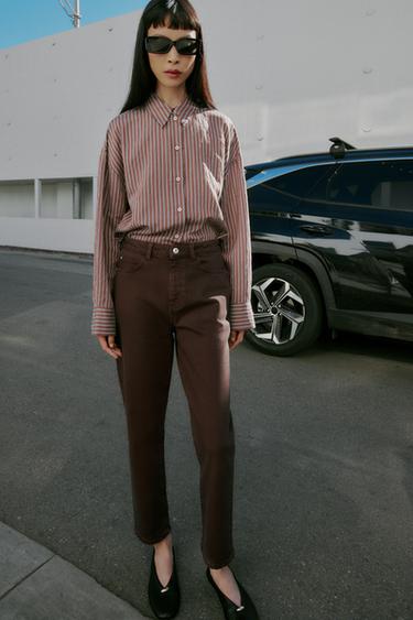 JEANS Z.01 MOM FIT TIRO ALTO - Marrón de Zara