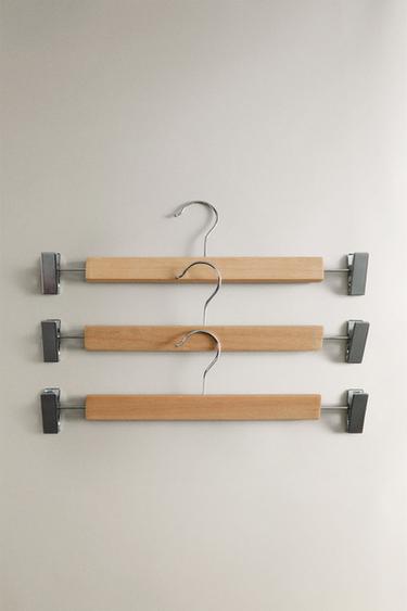 WOODEN SKIRT HANGER (SET OF 3) - Light beige by Zara - Image 0
