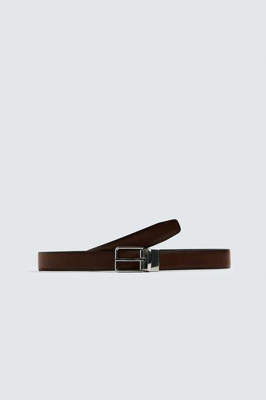 CINTURÓN REVERSIBLE PIEL CONTRASTE - Cuero de Zara