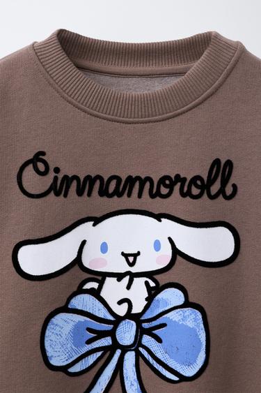 Zara CINNAMOROLL © SANRIO FLOCKED PRINT SWEATSHIRT - Brown