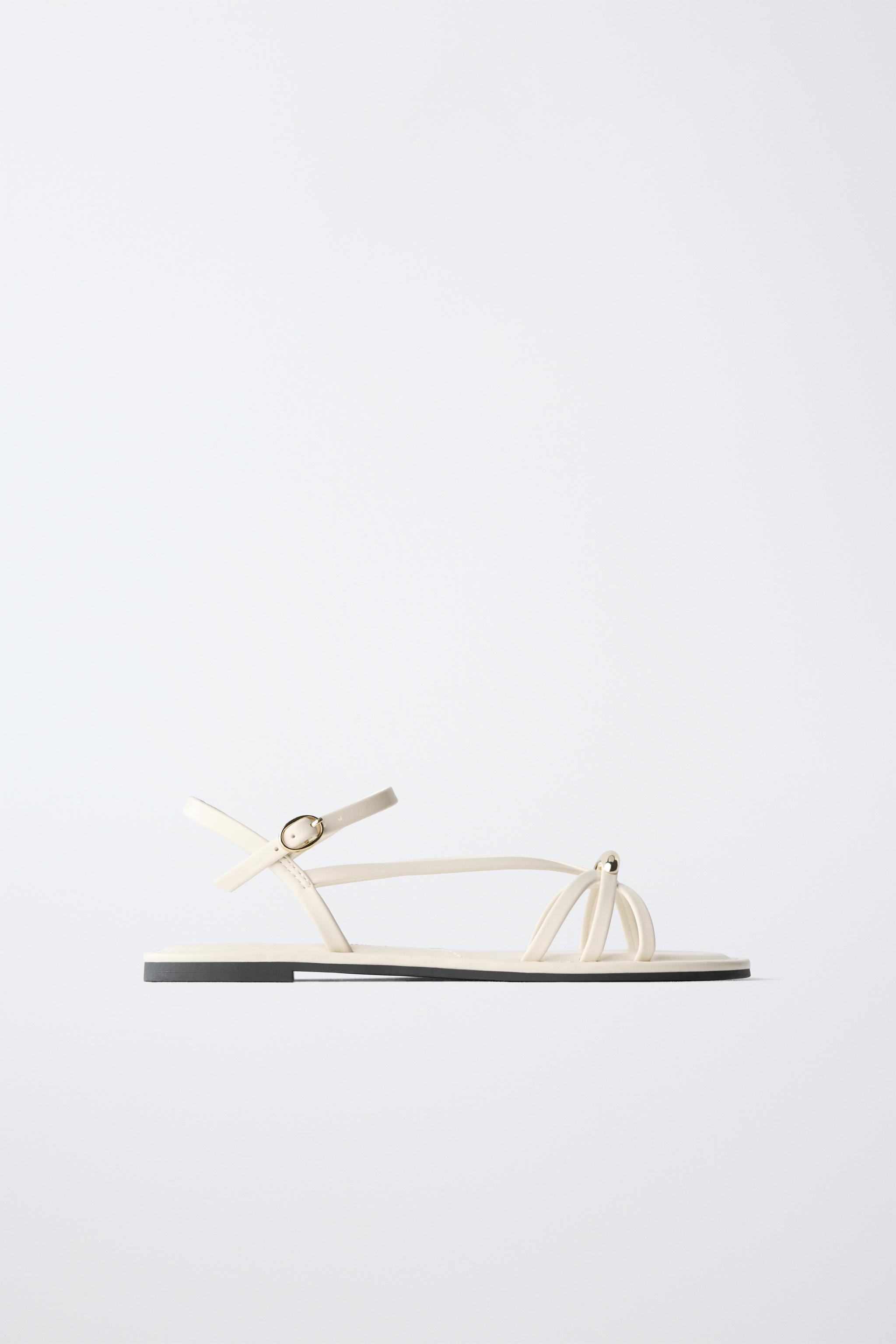GOLD APPLIQUÉ SANDALS — Off White
