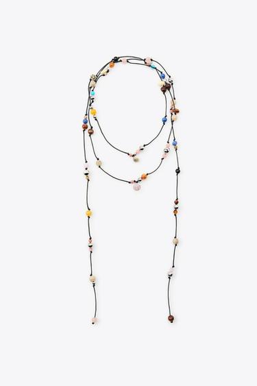 COLLIER LACET MULTIPOSITION FANTAISIE - Noir de Zara
