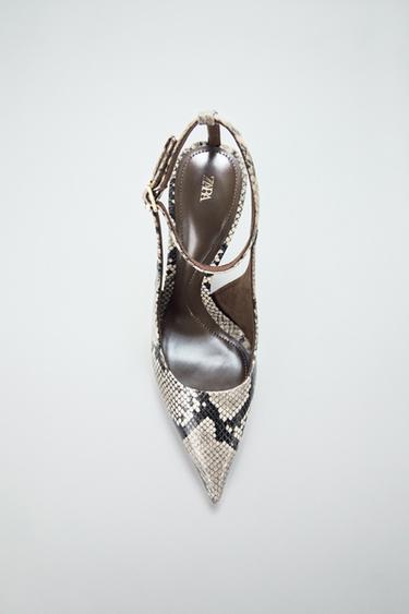 ANIMAL PRINT SLINGBACK HEELED SHOES - Snakeskin by Zara