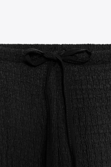 TEXTURED STRAIGHT-FIT TROUSERS - Black by Zara - Image 7
