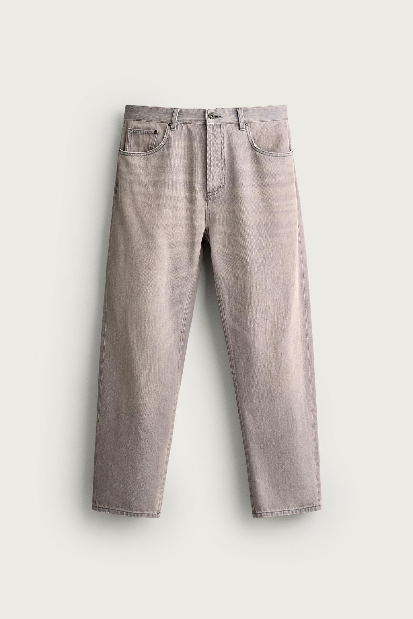 Мужские джинсы Zara Relaxed Ankle Fit, цвет: Светлый синий — фото 7