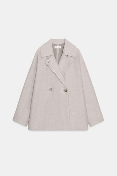SOFT DOUBLE-BREASTED COAT - Light beige by Zara - Image 6