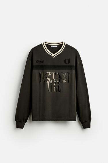 CAMISETA FUTEBOL RETRÔ - Preto da Zara