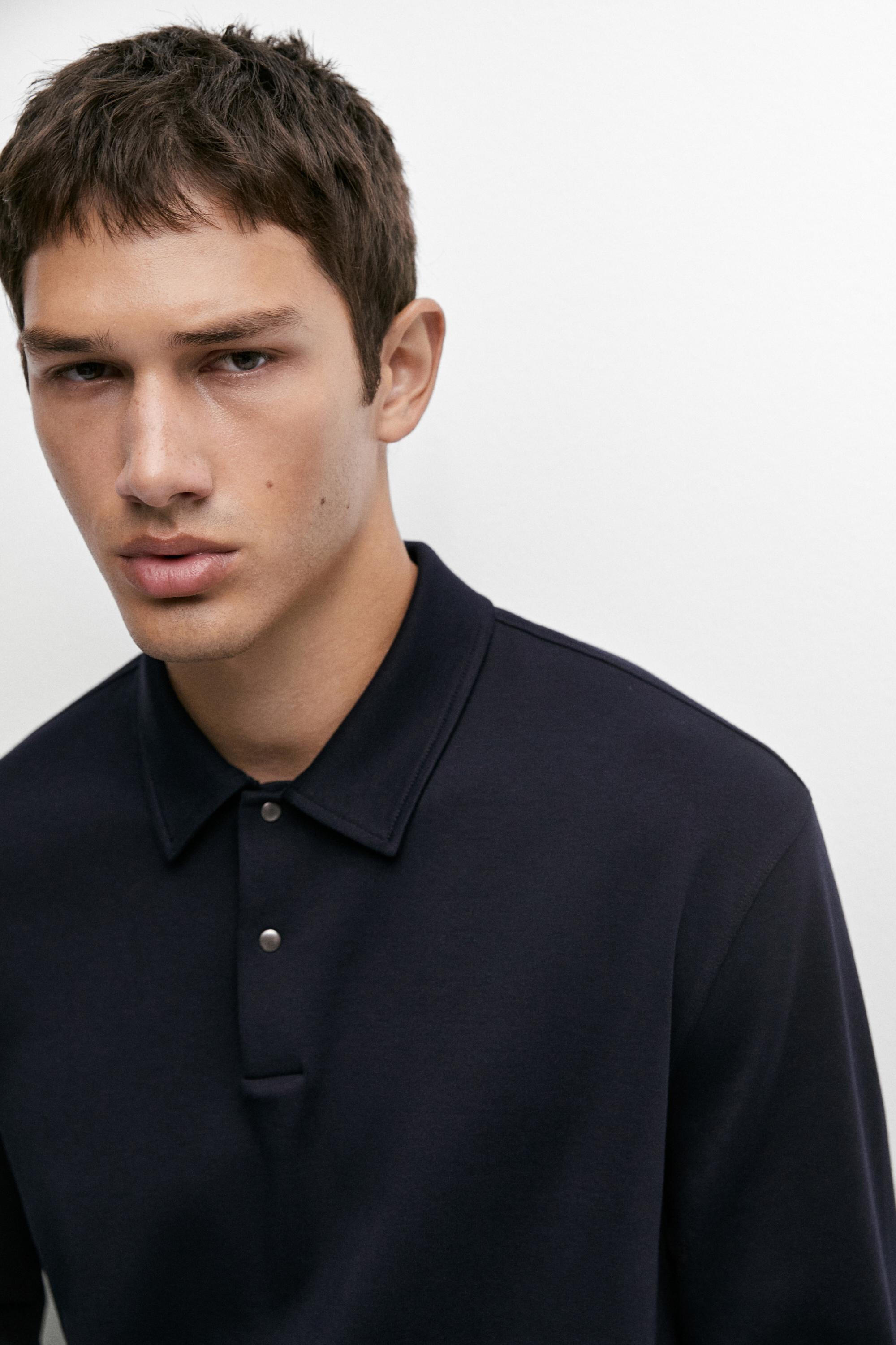 Polo manches longues 100 % coton