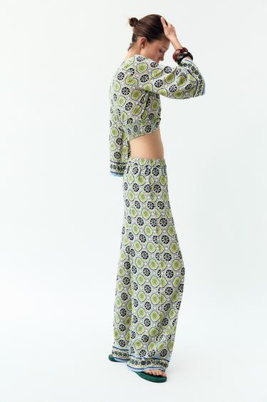 PANTALON LARGE IMPRIMÉ - Multicolore de Zara - Image 2