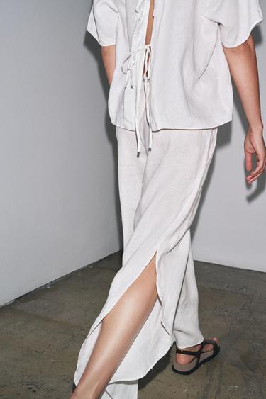 TOP LIN LACETS ZW COLLECTION - Blanc de Zara - Image 5