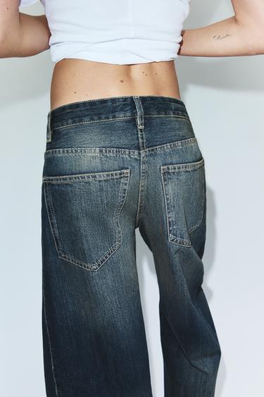 TRF OVERSIZE MID-WAIST JEANS - Navy blue by Zara - Image 5