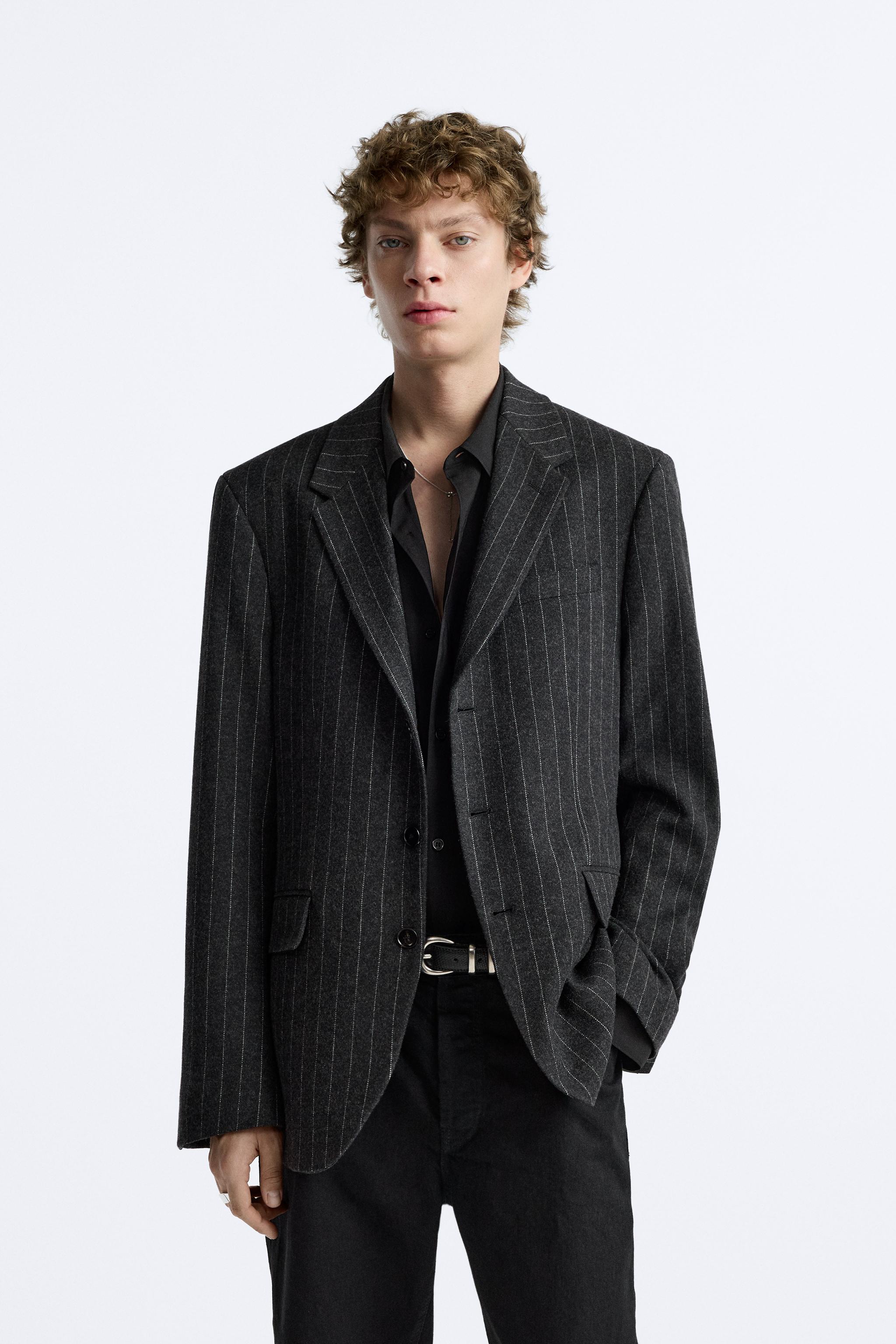 Zara on sale pinstripe blazer