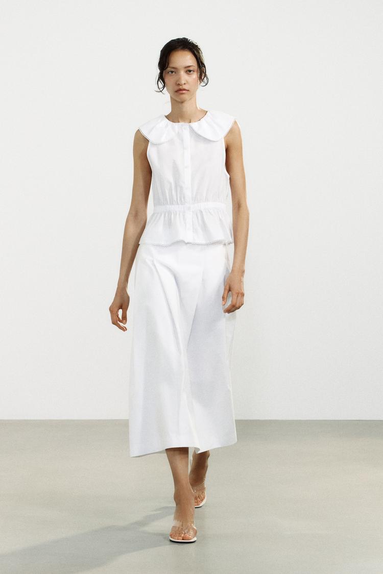 PLEATED MIDI SKIRT White ZARA Australia