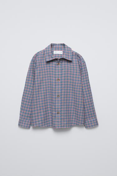 CHECK FLANNEL SHIRT - Red by Zara