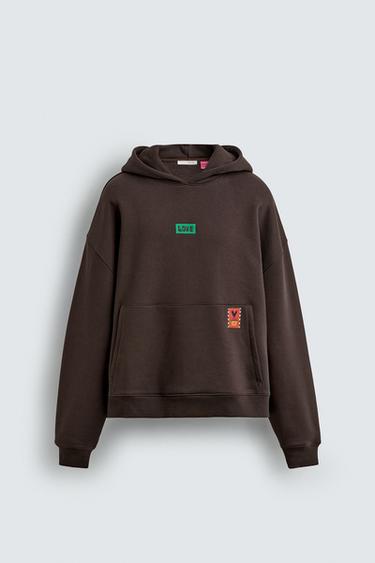 SUDADERA COMBINADA CAPUCHA AMANDA LOBOS X ZARA - Marrón de Zara