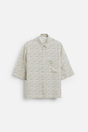 CAMISA CUADROS - Blanco / Negro de Zara