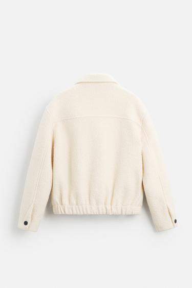BLOUSON BOUCLÉ EN MÉLANGE DE LAINE - Écru de Zara - Image 6