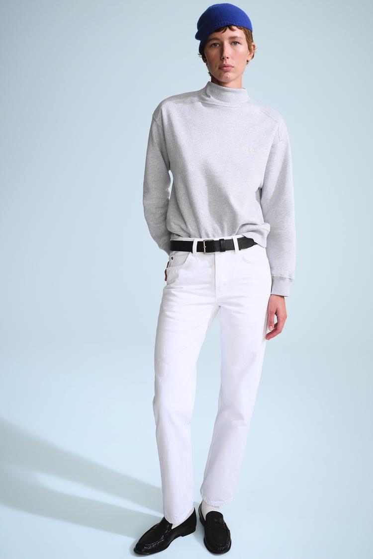 0FR. PARIS X ZARA EMBROIDERED COTTON BLEND SWEATSHIRT