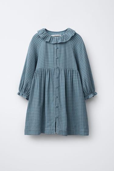 CHECK TEXTURED DRESS BENSIMON ® X ZARA - Light blue by Zara