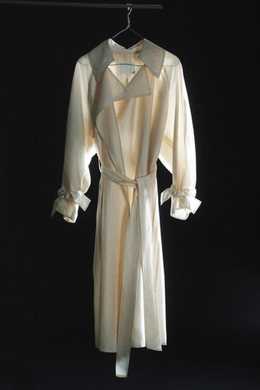 ZW COLLECTION FLOWING TRENCH COAT WITH BELT - Ecru by Zara - Image 7