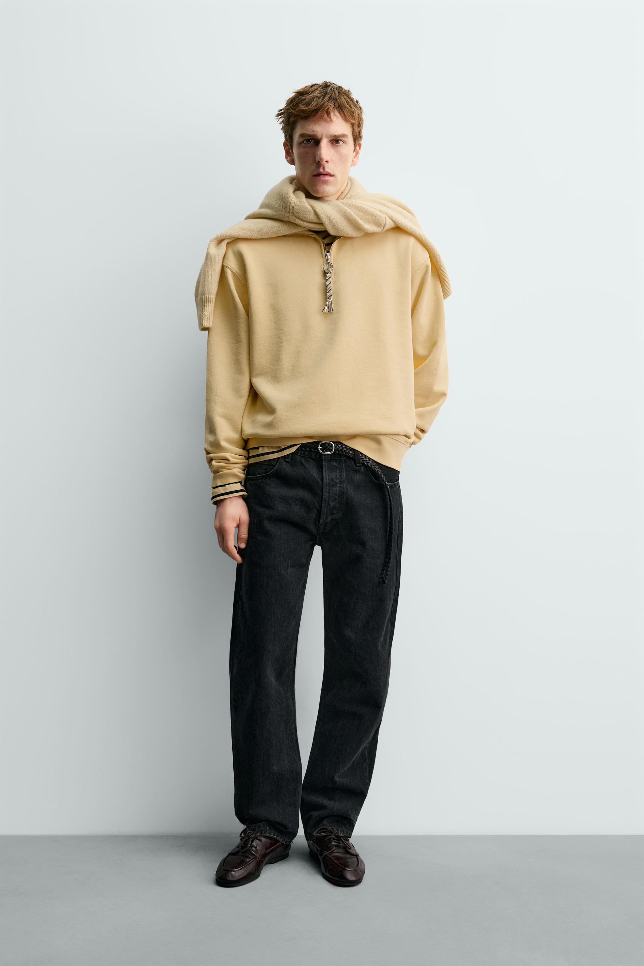 AARON LEVINE X ZARA QUARTER-ZIP SWEATSHIRT WITH TAPE DETAIL