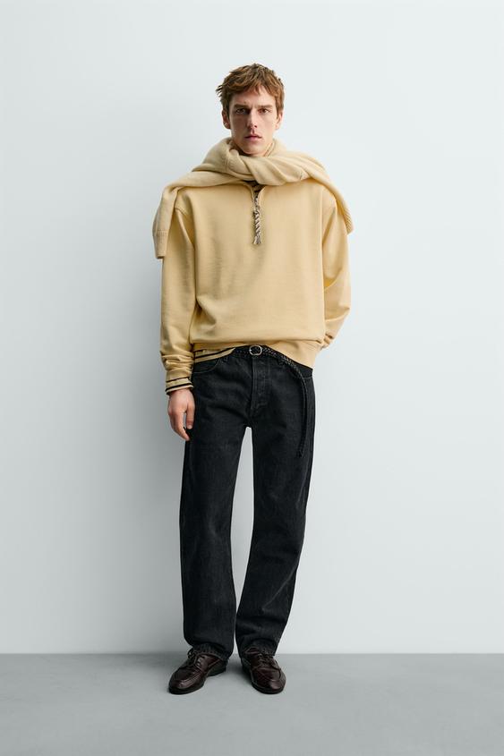 AARON LEVINE X ZARA QUARTER-ZIP SWEATSHIRT WITH TAPE DETAIL