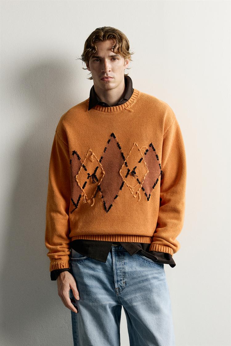 GEOMETRIC JACQUARD RELAXED FIT JUMPER
