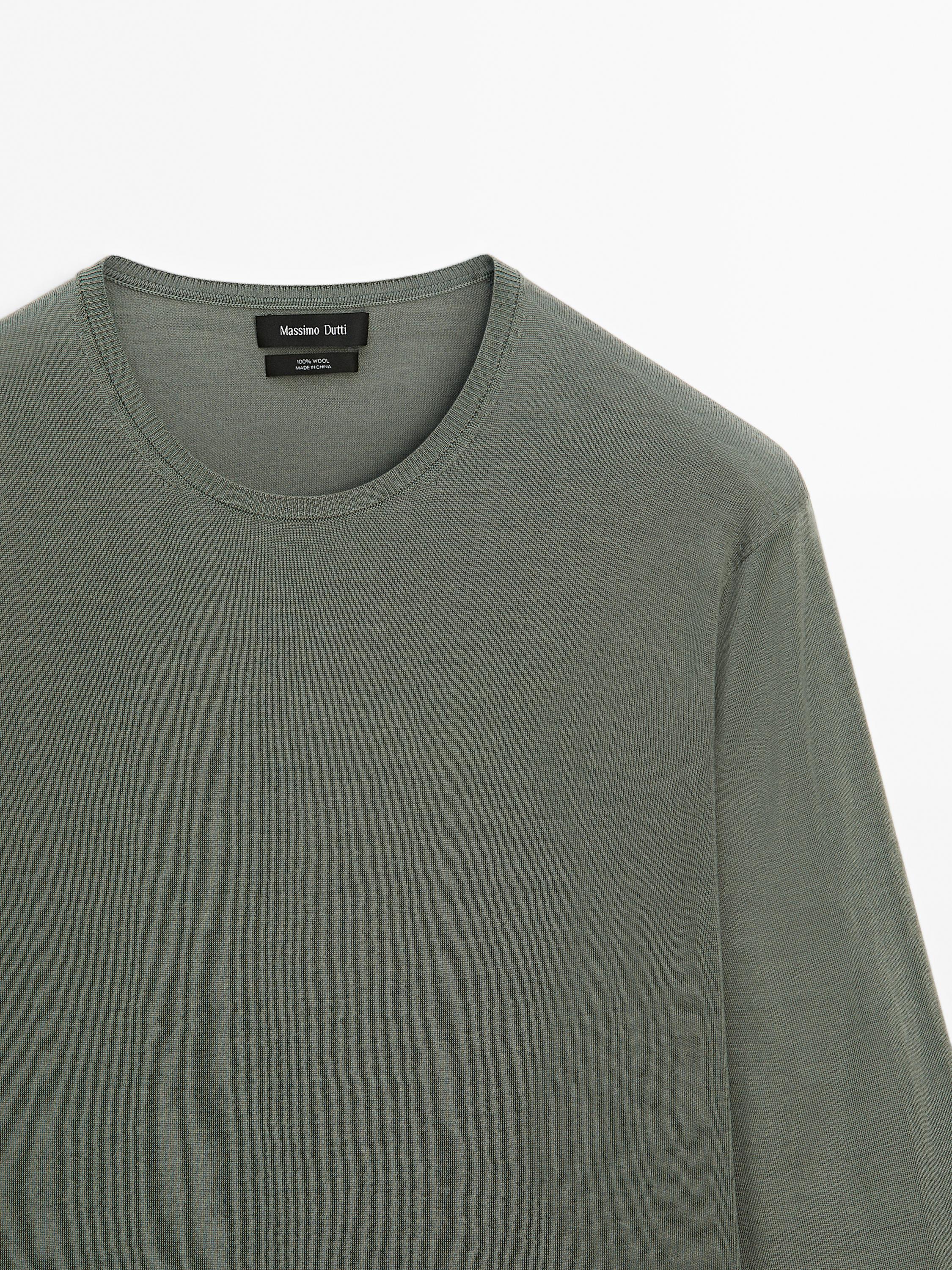 100% merino wool knit sweater - Navy blue | ZARA Canada