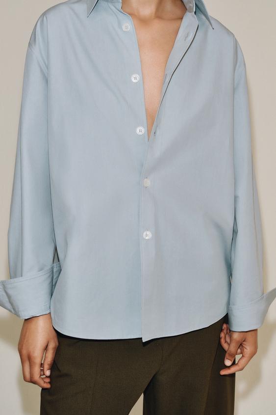 CHEMISE BOUTONS CONTRASTE ZW COLLECTION - Bleu / Gris de Zara - Image 1
