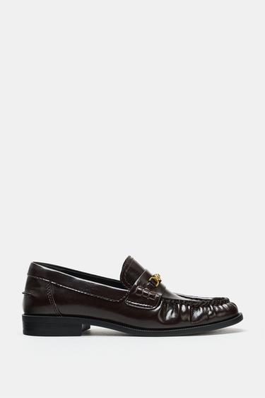 MOCASÍN HEBILLA ACHAROLADO - Marrón de Zara - Imagen 0