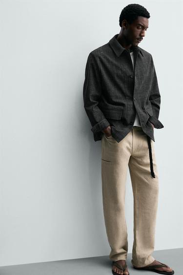 RELAXED FIT WAFFLE TEXTURED BLAZER - Black by Zara - Image 5