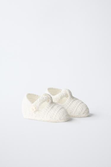 CHUNKY KNIT BOOTIES - Ecru White by Zara - Image 2