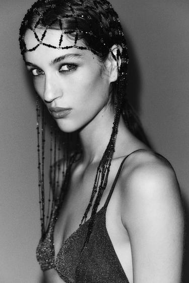 SPARKLY VEIL HEADPIECE - Black by Zara