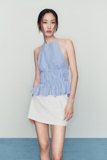 Zara 腰帶短褲裙 - 白色