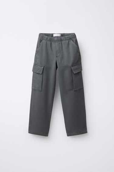 Zara TWILL CARGO PANTS - Blue / Gray - Image 0